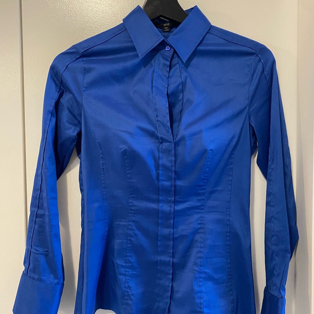 Hugo Boss Royal Blue Corset-style Shirt